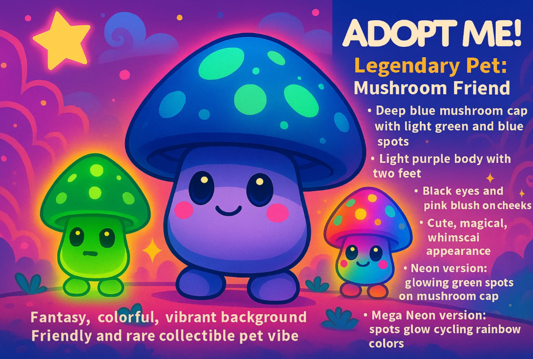 Mushroom Friend in Adopt Me! — A Limited Legendary Pet